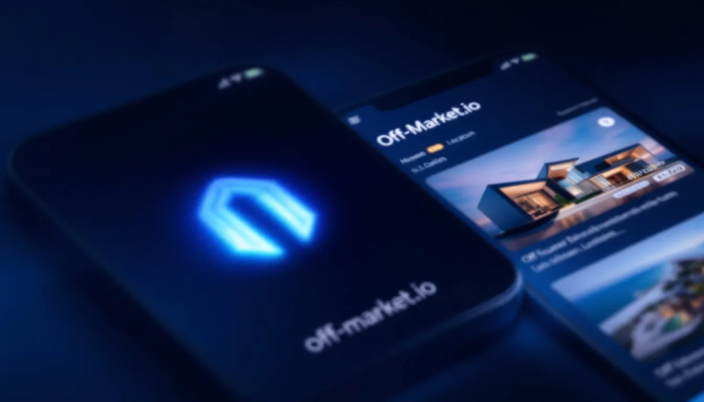 Best Off Market App: Discover Hidden Real Estate Deals with AI 1 A blurred image of a smartphone displaying the Off-Market.io app interface, showcasing real estate listings.