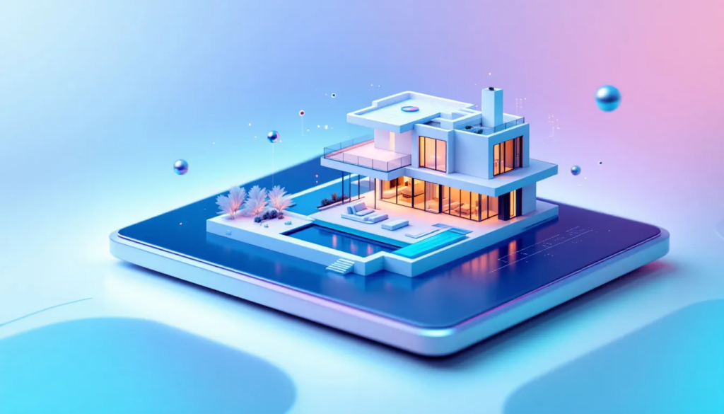 Off-Market ChatGPT Real Estate AI tool 1 An abstract representation of a real estate tool powered by AI, showcasing the integration of technology in the real estate market.